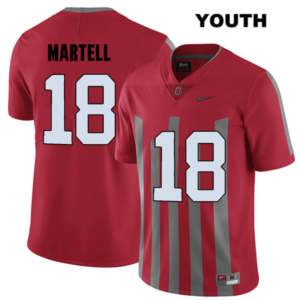 Ohio State Buckeyes Youth Tate Martell #18 Red Authentic Nike Elite College NCAA Stitched Football Jersey CO19S40MI